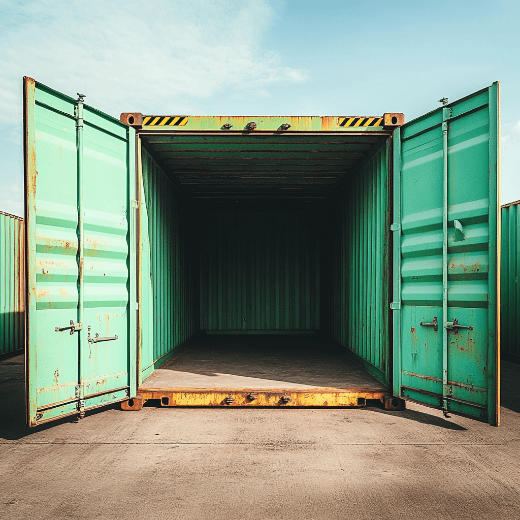 rafael_56520_A_green_shipping_container_open_at_the_front_in_a__50bffe7a-03b1-405c-9e74-8077da429973