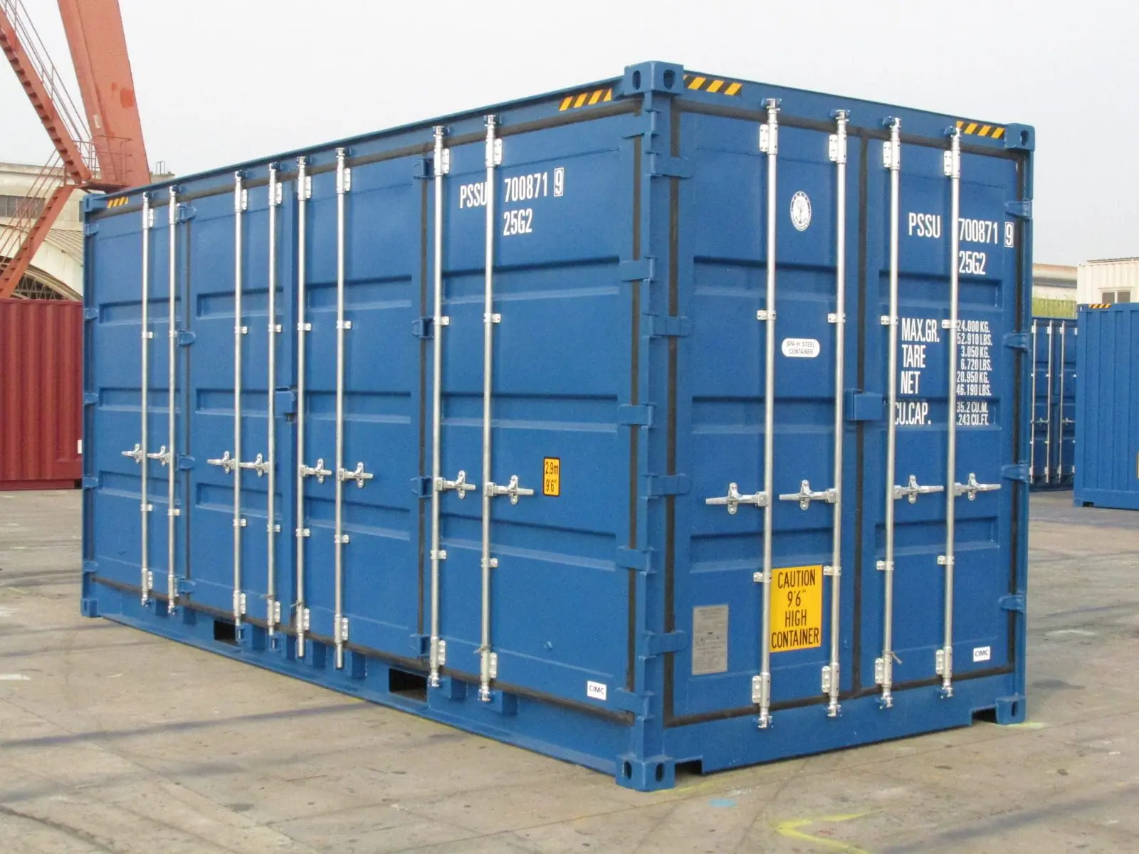 20' Hi-Cube Full Side Access Blue Corner Closed